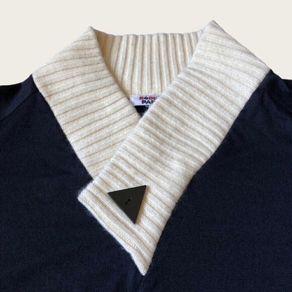 Vintage Rodier Paris Black Wool Blend Midi Sweater Dress 80s Made in France - Picture 8 of 16